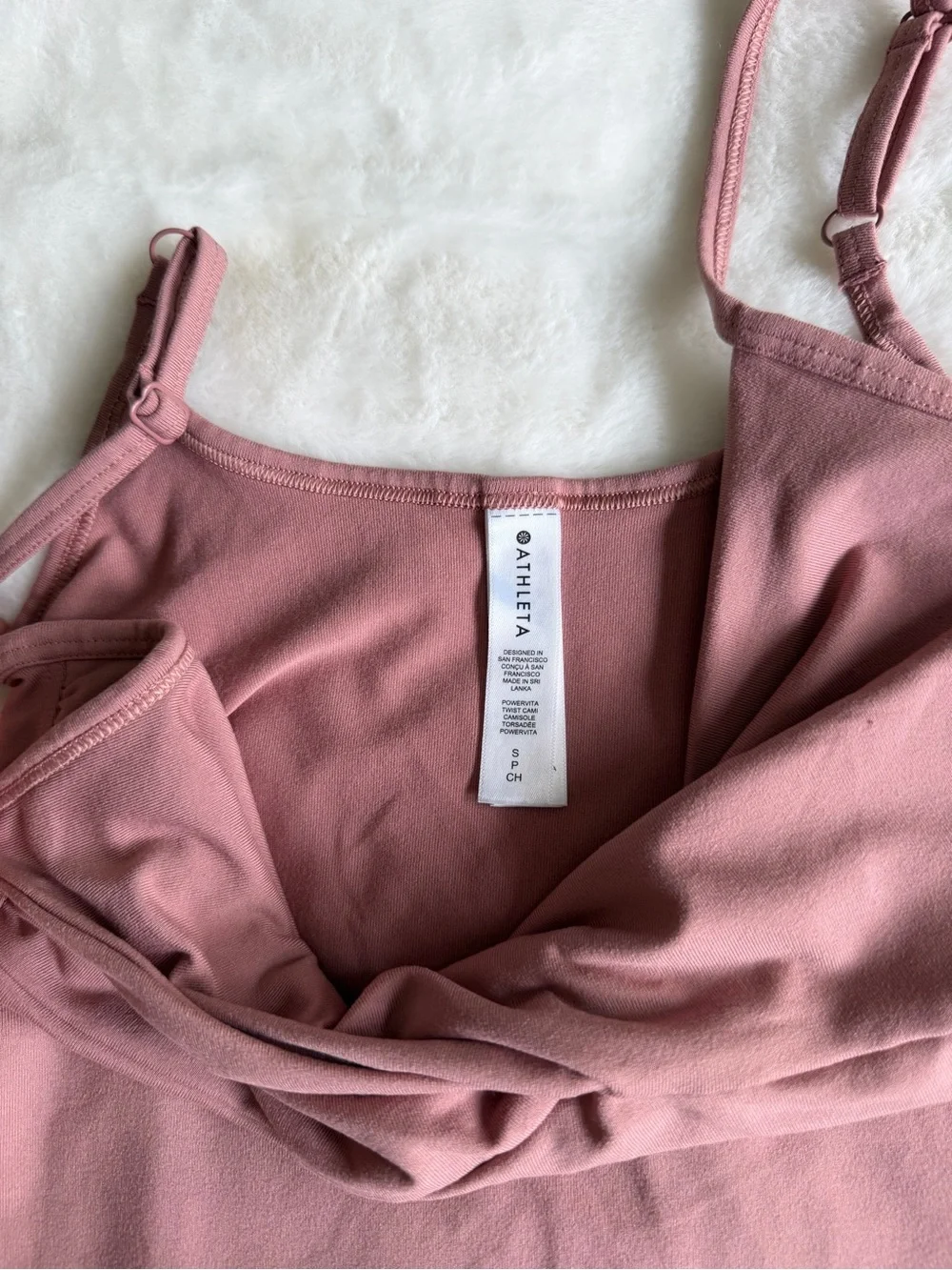Athleta Powervita Twist Cami Pink Size Small